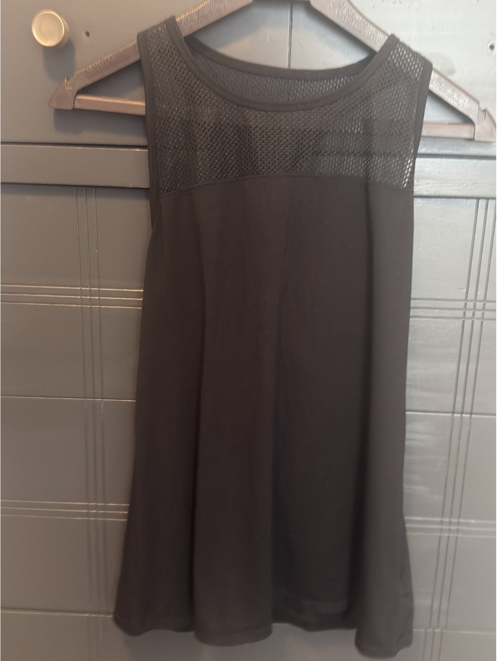Athleta Black Mesh Racerback Tank Top Size M
